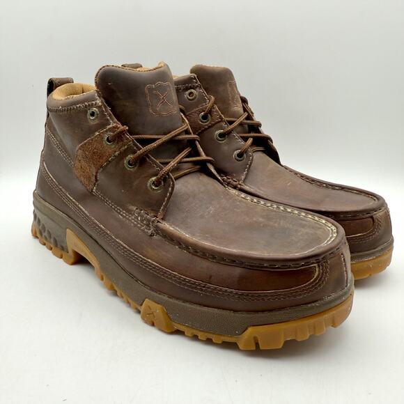 Twisted X Mens Work MXCC004 Composite Toe Boots US 9.5 Wide Brown Leather GUC - Picture 5 of 15